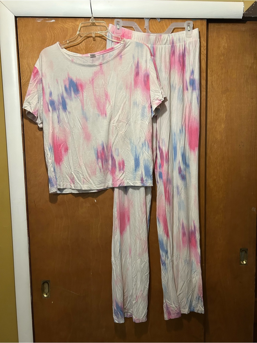 Old Navy Pink and Blue Tie-Dye Pajama Set